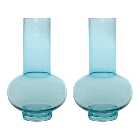 11.75" Blue Glass Vase, 2ct.